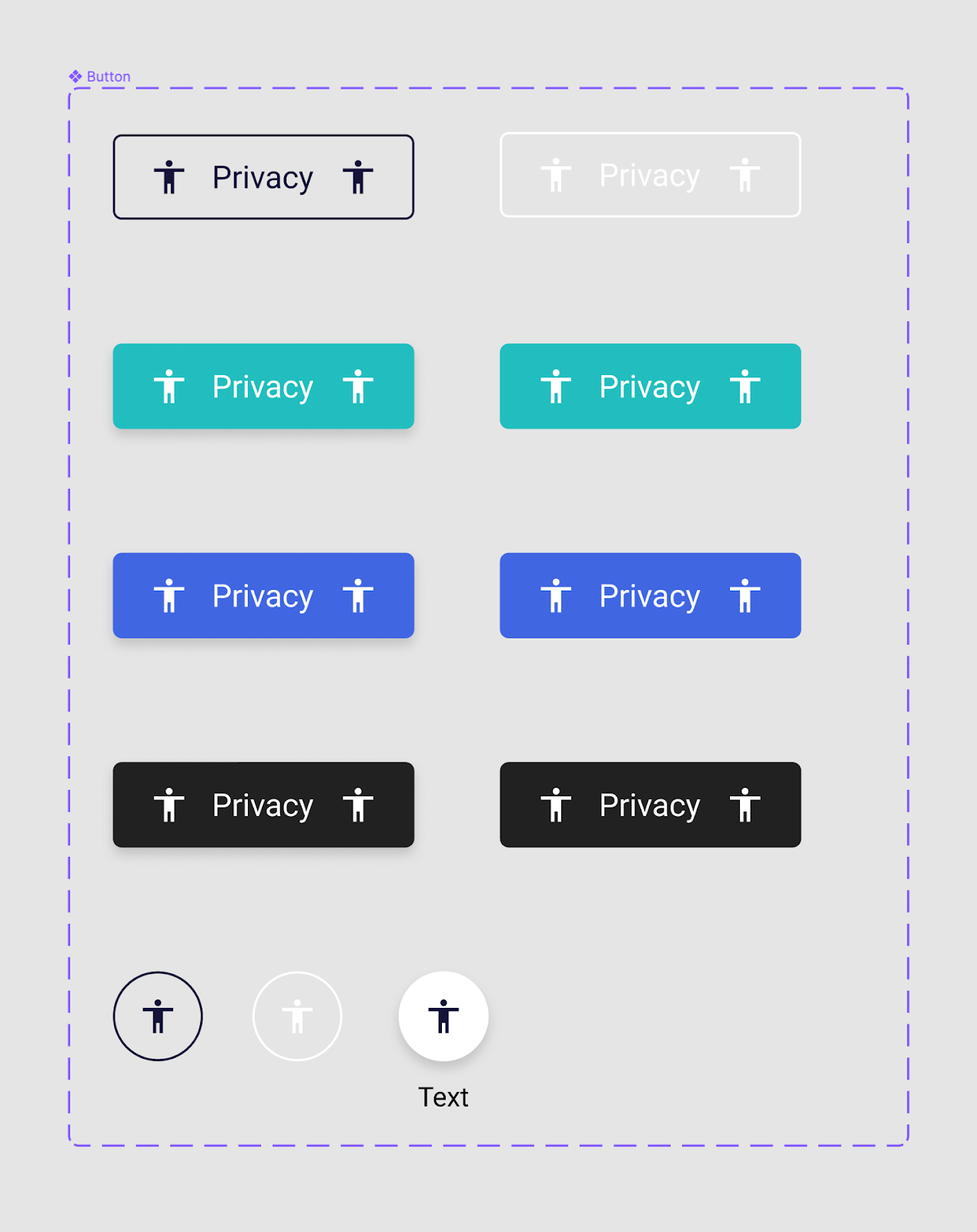 A button component in the design system for VerifyEd